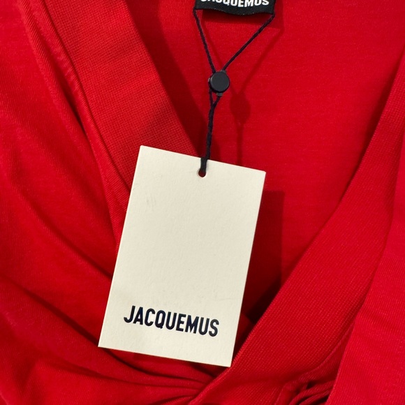 Jacquemus Bahia twist front cut out mini dress in red - Picture 6 of 6